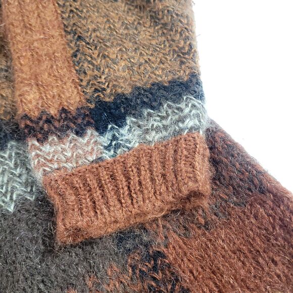 Fuzzy Wool Mohair Knit Cardigan Sweater Paul Harris M Burnt Orange Cobain Grunge - Picture 16 of 16